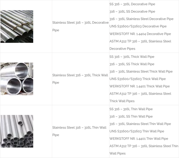 316L Stainless Steel Pipe & Tube 316L Stainless Steel Pipe & Tube